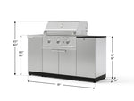 NewAge Outdoor Kitchens Outdoor Grill Island Stainless-Steel 5-Piece Cabinet Set with Sink, 1 Door, Grill Cabinet, Performance Grill and Stainless Steel Countertop - (Natural Gas) 