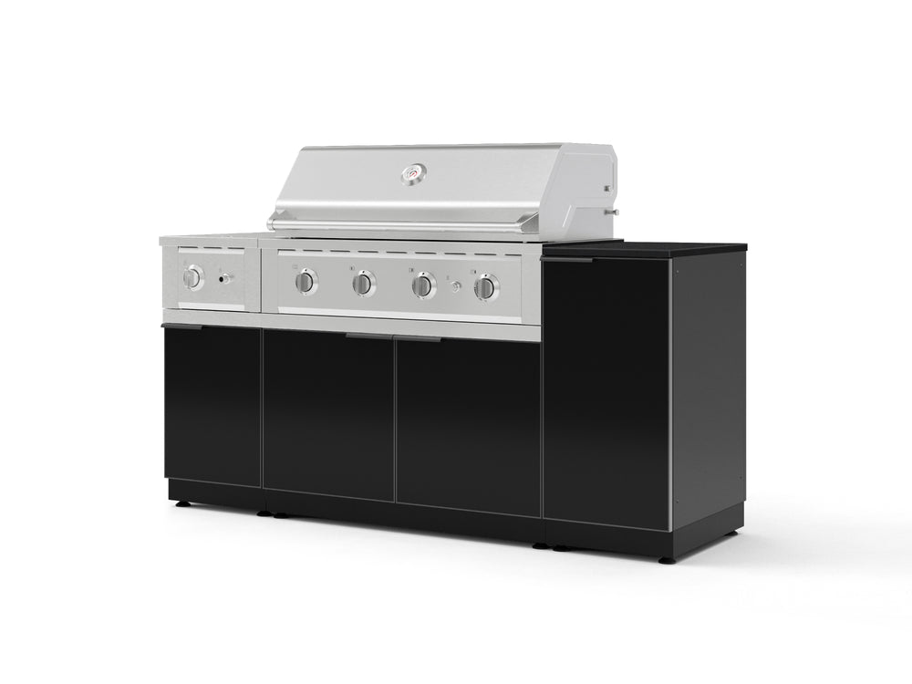 NewAge Outdoor Kitchens Outdoor Grill Island Aluminum 6-Piece Cabinet Set with 1-Door, Grill Cabinet, Performance Grill, Side Burner and Countertop - (Natural Gas) | Garage Giant