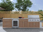 NewAge Outdoor Kitchens Stainless Steel 7-Piece Cabinet Set with 3-Drawer, Bar, Grill Cabinet, Performance Grill, Countertops and Fridge-67909-Garage Giant 
