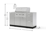 NewAge Outdoor Kitchens Outdoor Grill Island Stainless-Steel 5-Piece Cabinet Set with Sink, 3 Drawer, Grill Cabinet, Performance Grill and Stainless Steel Countertop-75598-Garage Giant 
