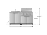 NewAge Outdoor Kitchens Stainless Steel 3-Piece Cabinet Set with Sink Cabinet and Performance Gas Grill-67255-Garage Giant 