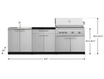 NewAge Outdoor Kitchens Stainless-Steel 5-Piece Cabinet Set with Sink, 2-Door with Drawer, Grill Cabinet, Platinum Grill and Countertop-71573-Garage Giant 