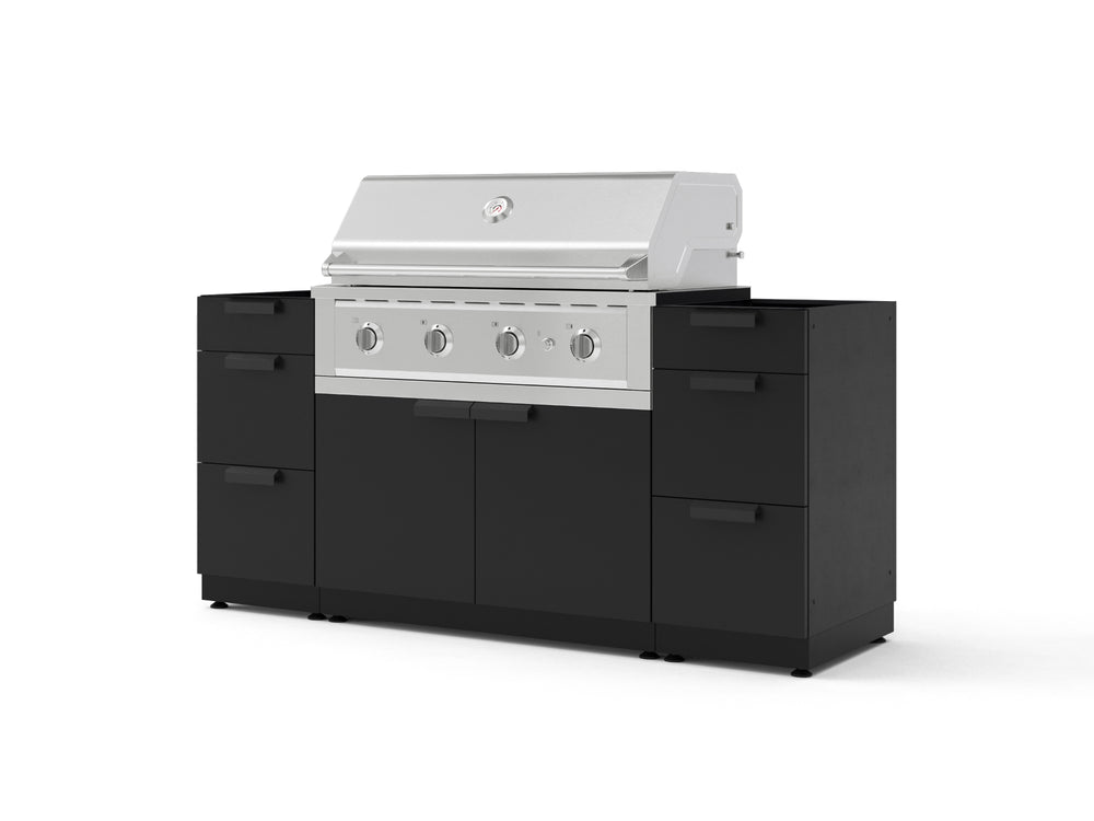 NewAge Outdoor Kitchens Outdoor Grill Island Stainless-Steel 5-Piece Cabinet Set with 3 Drawers, Grill Cabinet and Performance Grill - (Natural Gas) | Garage Giant