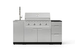 NewAge Outdoor Kitchens Outdoor Grill Island Stainless-Steel 5-Piece Cabinet Set with Sink, 3 Drawer, Grill Cabinet, Performance Grill and Stainless Steel Countertop - (Liquid Propane) 