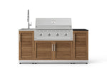 NewAge Outdoor Kitchens Outdoor Grill Island Stainless-Steel Louvered Doors 5-Piece Cabinet Set with Sink, 1 Door, Grill Cabinet, Performance Grill and Stainless Steel Countertop - (Natural Gas) 