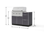 NewAge Outdoor Kitchens Outdoor Grill Island Aluminum 4-Piece Cabinet Set with 3-Drawer, Grill Cabinet, Performance Grill and Countertop - (Liquid Propane) 