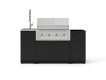 NewAge Outdoor Kitchens Outdoor Grill Island Stainless-Steel 5-Piece Cabinet Set with Sink, 1 Door, Grill Cabinet, Performance Grill and Stainless Steel Countertop - (Natural Gas) 