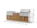 NewAge Outdoor Kitchens Stainless Steel Louvered Doors 6-Piece Cabinet Set with 3 Drawer, Grill Cabinet, Platinum Griddle, Grill and Countertop-75174-Garage Giant 