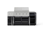 NewAge Outdoor Kitchens Outdoor Grill Island Aluminum 6-Piece Cabinet Set with 1-Door, Grill Cabinet, Performance Grill, Side Burner and Countertop-73982-Garage Giant 