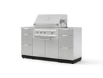 NewAge Outdoor Kitchens Outdoor Grill Island Stainless-Steel 6-Piece Cabinet Set with 3 Drawers, Grill Cabinet, Platinum Grill and Countertops | 74728 