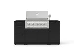 NewAge Outdoor Kitchens Outdoor Grill Island Stainless-Steel 6-Piece Cabinet Set with 1 Door, 3 Drawer, Grill Cabinet, Platinum Grill and Dekton in Sirius Countertops - (Natural Gas) 