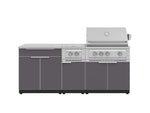 NewAge Outdoor Kitchens Aluminum 6-Piece Cabinet Set with Platinum Grill, Dual Side Burner, Bar and Grill Cabinet and Stainless Steel Countertop.-71545-Garage Giant 