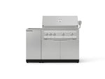 NewAge Outdoor Kitchens Outdoor Grill Island Stainless-Steel 3-Piece Cabinet Set with Sink, Grill Cabinet and Platinum Grill-73967-Garage Giant 