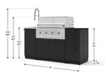 NewAge Outdoor Kitchens Outdoor Grill Island Stainless-Steel 5-Piece Cabinet Set with Sink, 3 Drawer, Grill Cabinet, Performance Grill and Stainless Steel Countertop - (Liquid Propane) 