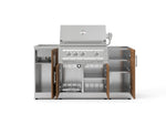 NewAge Outdoor Kitchens Outdoor Grill Island Stainless-Steel 5-Piece Cabinet Set with Sink, 1 Door, Grill Cabinet, Platinum Grill and Stainless Steel Countertop - (Natural Gas) 