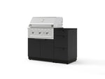 NewAge Outdoor Kitchens Outdoor Grill Island Stainless-Steel 4-Piece Cabinet Set with 3-Drawer, Grill Cabinet, Performance Grill and Dekton in Sirius Countertop - (Liquid Propane) | Garage Giant 