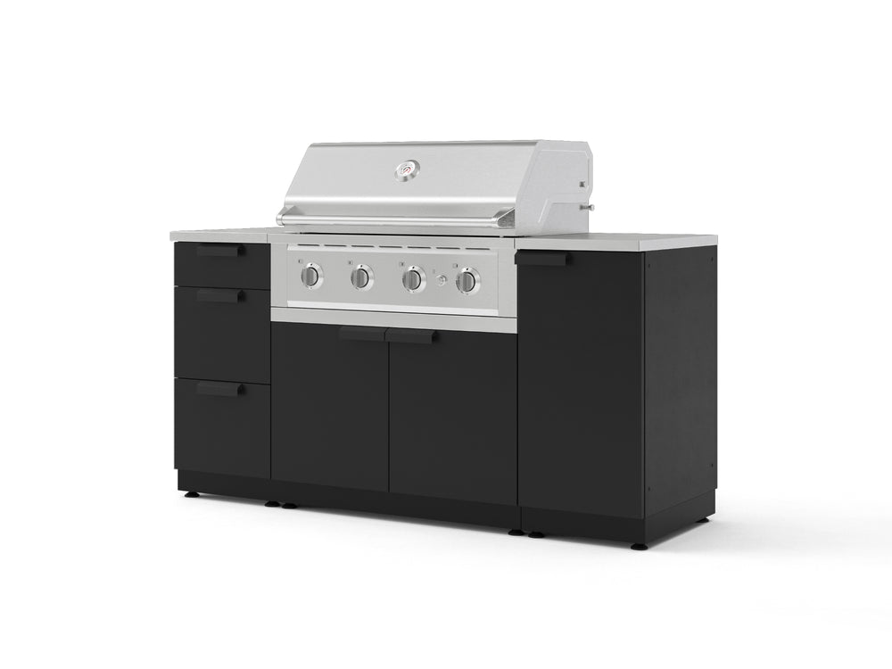 NewAge Outdoor Kitchens Outdoor Grill Island Stainless-Steel 6-Piece Cabinet Set with 1 Door, 3 Drawer, Grill Cabinet, Performance Grill and Countertops | 79721