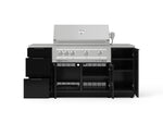 NewAge Outdoor Kitchens Outdoor Grill Island Aluminum 6-Piece Cabinet Set with 1 Door, 3 Drawer, Grill Cabinet, Platinum Grill and Countertops 