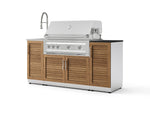 NewAge Outdoor Kitchens Outdoor Grill Island Stainless-Steel 5-Piece Cabinet Set with Sink, 1 Door, Grill Cabinet, Platinum Grill and Stainless Steel Countertop - (Liquid Propane) | Garage Giant 