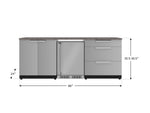 NewAge Outdoor Kitchens Stainless Steel 5-Piece Cabinet Set with 3-Drawer, 2-Door Cabinet, Countertops and Fridge-72122-Garage Giant 