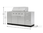 NewAge Outdoor Kitchens Outdoor Grill Island Stainless-Steel 5-Piece Cabinet Set with Sink, 3 Drawer, Grill Cabinet, Performance Grill and Stainless Steel Countertop-74760-Garage Giant 