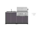 NewAge Outdoor Kitchens Aluminum 2-Piece Cabinet set with Sink and Grill Cabinet-67598-Garage Giant 
