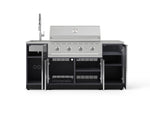 NewAge Outdoor Kitchens Outdoor Grill Island Aluminum 5-Piece Cabinet Set with Sink, 1 Door, Grill Cabinet, Performance Grill and Stainless Steel Countertop-75368-Garage Giant 
