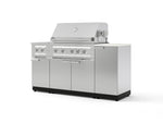 NewAge Outdoor Kitchens Outdoor Grill Island Stainless-Steel 6-Piece Cabinet Set with 1-Door, Grill Cabinet, Platinum Grill, Dual Side Burner and Dekton in Aeris Countertop - (Liquid Propane) | Garage Giant 