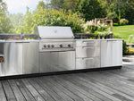 NewAge Outdoor Kitchens Stainless Steel 4-Piece Cabinet set with Casters and 3 Drawer, Grill Cabinet, Platinum Grill, Countertop-72146-Garage Giant 