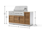 NewAge Outdoor Kitchens Outdoor Grill Island Stainless-Steel Louvered Doors 6-Piece Cabinet Set with 1-Door, Grill Cabinet, Platinum Grill, Dual Side Burner and Dekton in Aeris Countertop - (Natural Gas) 