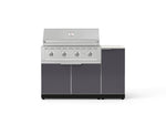 NewAge Outdoor Kitchens Outdoor Grill Island Aluminum 4-Piece Cabinet Set with 1 Door, Grill Cabinet, Performance Grill and Countertop - (Liquid Propane) 