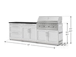 NewAge Outdoor Kitchens Stainless-Steel 5-Piece Cabinet Set with 3-Drawer, Bar, Grill Cabinet, Performance Grill and Countertop-73329-Garage Giant 