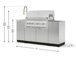 NewAge Outdoor Kitchens Outdoor Grill Island Stainless-Steel 5-Piece Cabinet Set with Sink, 1 Door, Grill Cabinet, Platinum Grill and Stainless Steel Countertop - (Natural Gas) 