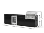NewAge Outdoor Kitchens Aluminum 7-Piece Cabinet Set with 3-Drawer, Bar, Grill Cabinet, Performance Grill, Countertops and Glass Door Fridge-73578-Garage Giant 