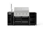 NewAge Outdoor Kitchens Outdoor Grill Island Aluminum 5-Piece Cabinet Set with Sink, 1 Door, Grill Cabinet, Performance Grill and Stainless Steel Countertop - (Natural Gas) 