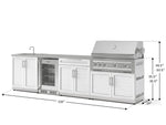 NewAge Outdoor Kitchens Stainless Steel 6-Piece Cabinet Set with Sink, Bar, Grill Cabinet, Platinum Grill, Countertop and Glass Door Fridge-71526-Garage Giant 