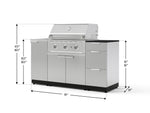 NewAge Outdoor Kitchens Outdoor Grill Island Stainless-Steel 5-Piece Cabinet Set with Sink, 3 Drawer, Grill Cabinet, Performance Grill and Stainless Steel Countertop - (Liquid Propane) 