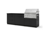 NewAge Outdoor Kitchens Stainless-Steel 5-Piece Cabinet Set with with 3-Drawer, Bar, Grill Cabinet, Platinum Grill and Countertop-73322-Garage Giant 