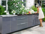 NewAge Outdoor Kitchens Aluminum 4-Piece Cabinet Set with 3 Drawer, Grill Cabinet, Performance Grill, and Countertop-71613-Garage Giant 