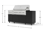 NewAge Outdoor Kitchens Outdoor Grill Island Stainless-Steel 5-Piece Cabinet Set with Casters and 1-Door, Grill Cabinet, Dual Side Burner and Platinum Grill - (Liquid Propane) 