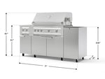 NewAge Outdoor Kitchens Outdoor Grill Island Stainless-Steel 5-Piece Cabinet Set with Casters and 1-Door, Grill Cabinet, Dual Side Burner and Platinum Grill - (Liquid Propane) 