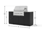 NewAge Outdoor Kitchens Outdoor Grill Island Stainless-Steel 6-Piece Cabinet Set with 1 Door, 3 Drawer, Grill Cabinet, Platinum Grill and Dekton in Aeris Countertops - (Natural Gas) 