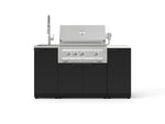 NewAge Outdoor Kitchens Outdoor Grill Island Stainless-Steel 5-Piece Cabinet Set with Sink, 1 Door, Grill Cabinet, Platinum Grill and Stainless Steel Countertop - (Natural Gas) 