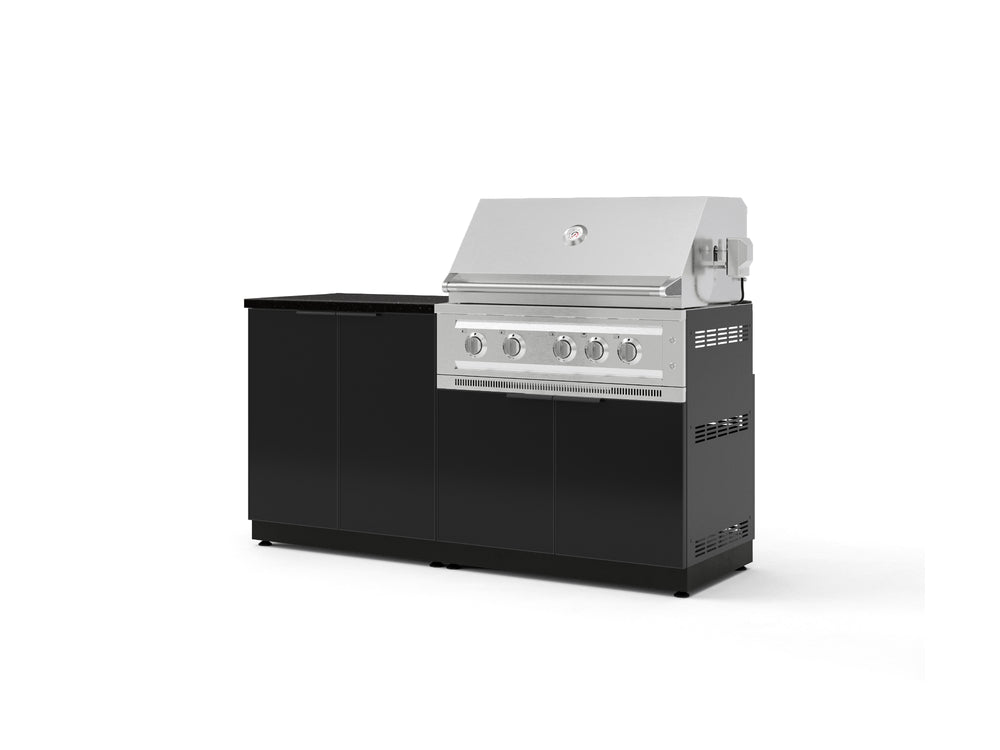 NewAge Outdoor Kitchens Aluminum 4-Piece Cabinet Set with Base, Grill Cabinet, Platinum Grill, and Countertop-73454-Garage Giant