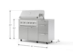 NewAge Outdoor Kitchens Outdoor Grill Island Stainless-Steel 4-Piece Cabinet Set with Casters and 3-Drawer, Grill Cabinet, Platinum Grill, Countertop-74846-Garage Giant 