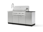 NewAge Outdoor Kitchens Outdoor Grill Island Stainless-Steel 5-Piece Cabinet Set with Sink, 1 Door, Grill Cabinet, Platinum Grill and Stainless Steel Countertop - (Natural Gas) | Garage Giant 
