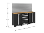 NewAge Garage Cabinets Bold Series 4-Piece Cabinet Set with Tool, Base Cabinets, Slatwall Backsplash and Worktop-63014-Garage Giant 