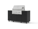 NewAge Outdoor Kitchens Outdoor Grill Island Stainless-Steel 6-Piece Cabinet Set with Casters 1 Door, 3 Drawer, Grill Cabinet, Platinum Grill and Dekton in Aeris Countertops - (Liquid Propane) | Garage Giant 