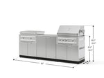NewAge Outdoor Kitchens Stainless-Steel 6-Piece Cabinet Set with Base, Grill Cabinet, Platinum Griddle and Countertop-75105-Garage Giant 