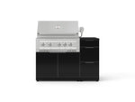 NewAge Outdoor Kitchens Outdoor Grill Island Aluminum 4-Piece Cabinet Set with 3-Drawer, Grill Cabinet, Platinum Grill and Dekton in Sirius Countertop - (Natural Gas) 
